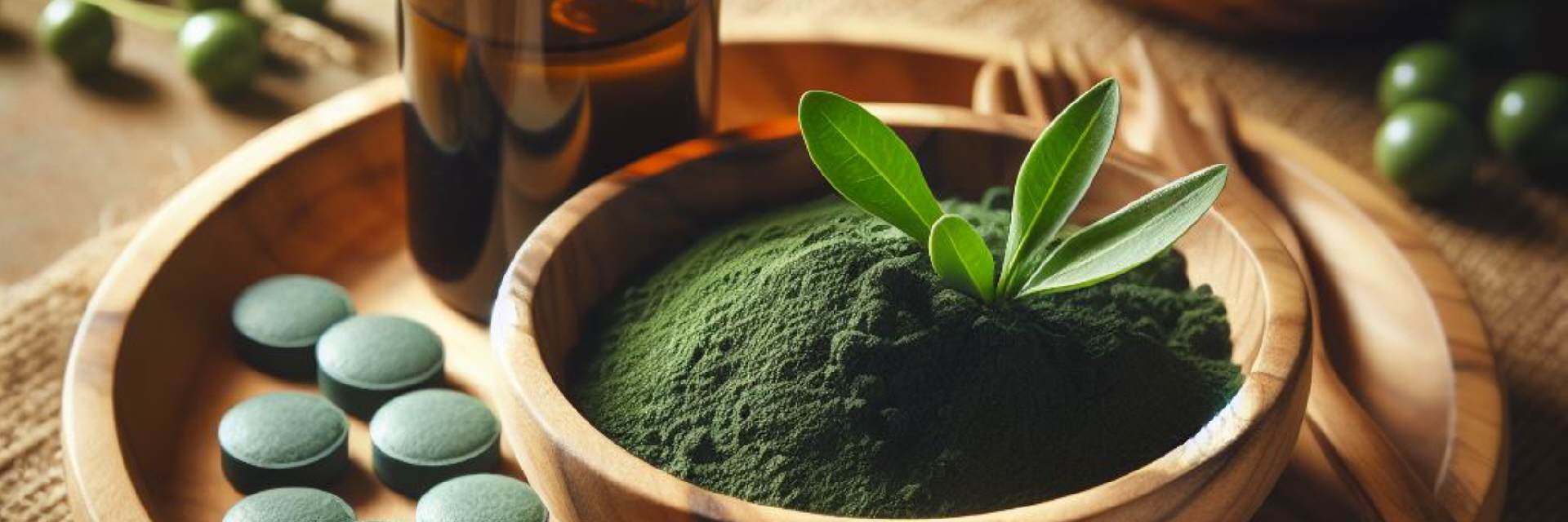 Spirulina poeder en tabletten om af te slanken